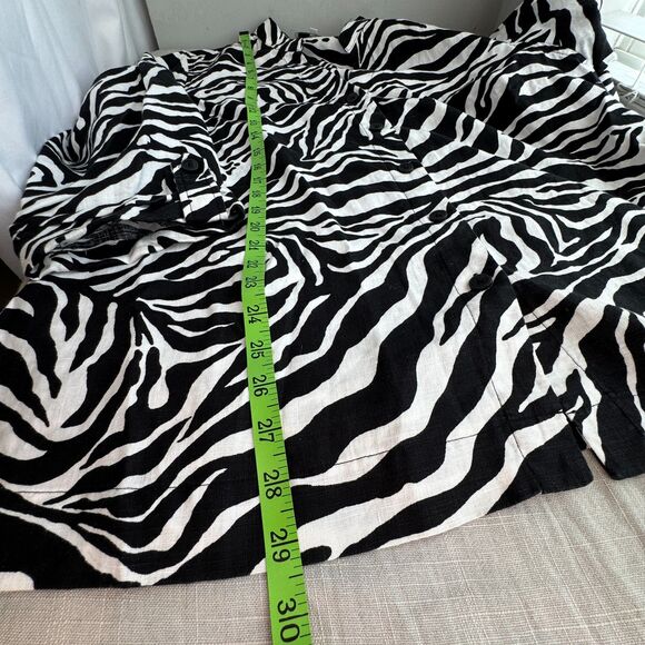 Jones New York Sport Women’s 1X Zebra Print 100% Linen Tunic Blouse 3/4 Sleeve - Picture 6 of 7